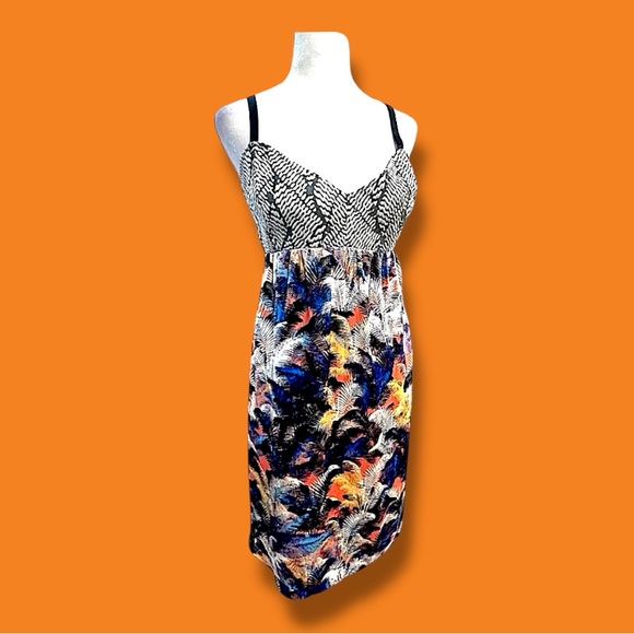 RACHEL ROY Keyhole back with Palm Trees and Sunsets Print Slip Cocktail Dress 6 - Picture 3 of 17